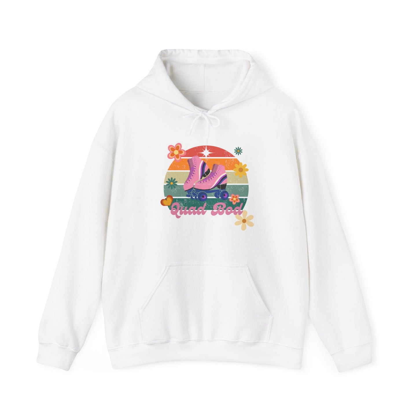 Unisex Heavy Blend™ Quad Bod Retro Vibes Rollerskater Hooded Sweatshirt