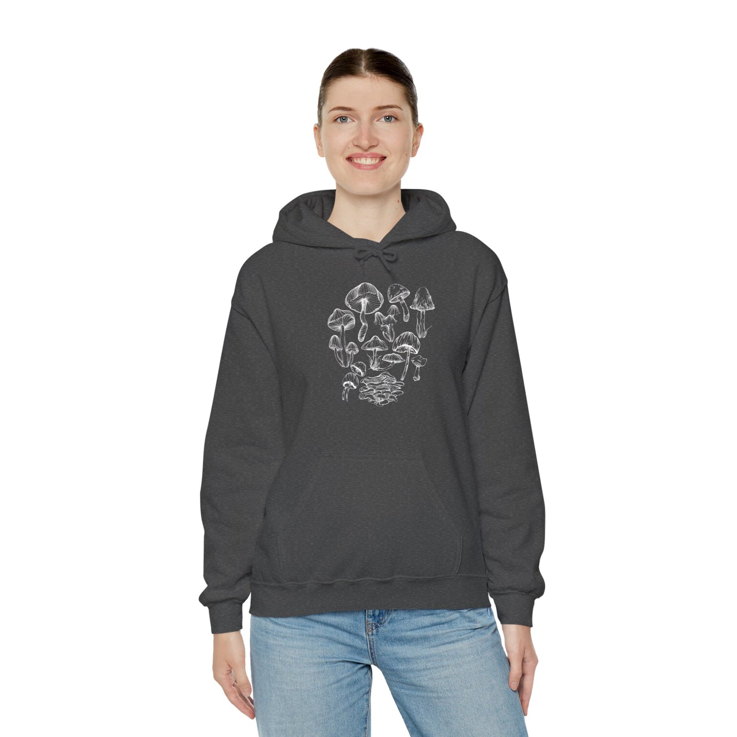 Unisex Mushroom Lover Fungi Print Toadstool Hooded Sweatshirt