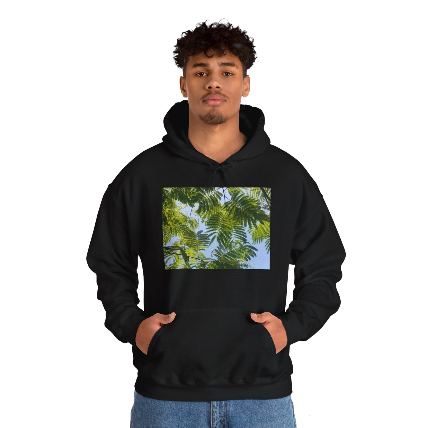 Unisex Heavy Blend™ Original Print Silk Canopy Crewneck Hooded Sweatshirt