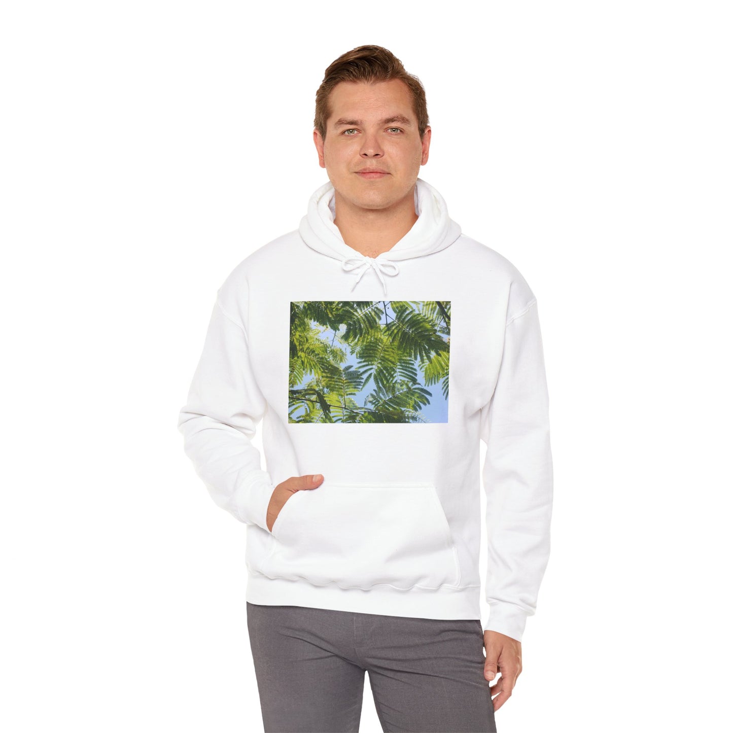 Unisex Heavy Blend™ Original Print Silk Canopy Crewneck Hooded Sweatshirt