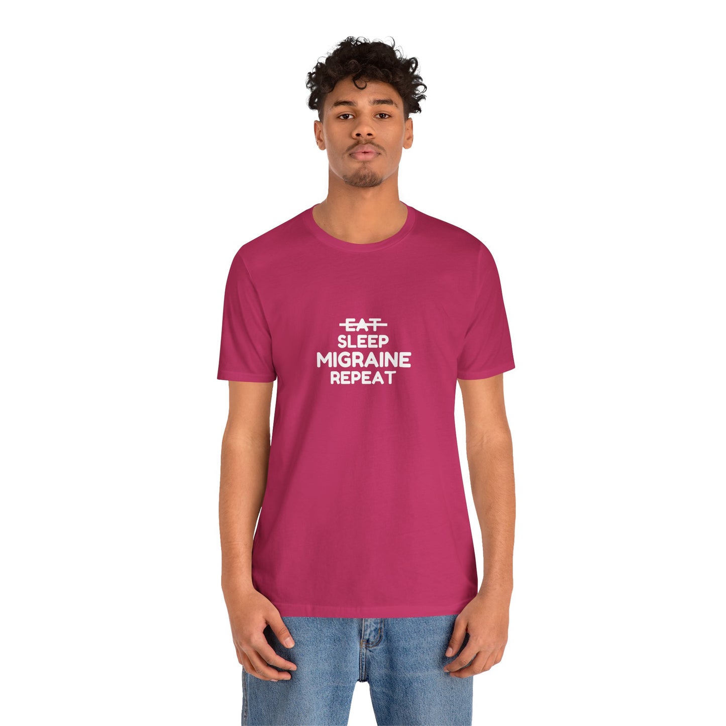 Unisex Migraine Day Invisible Illness Warrior Eat Sleep Migraine Repeat Tshirt