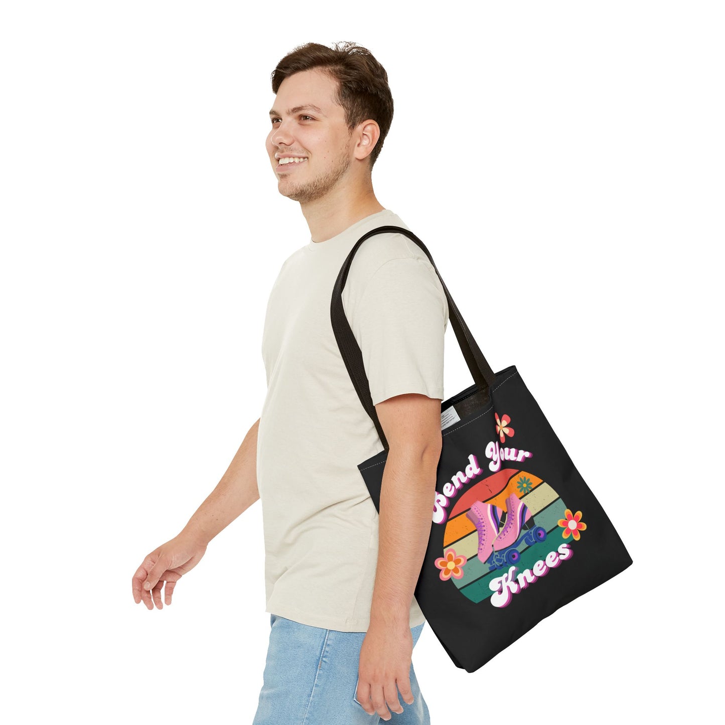 Unisex Retro Vibes Bend Your Knees Skate Day Tote Bag