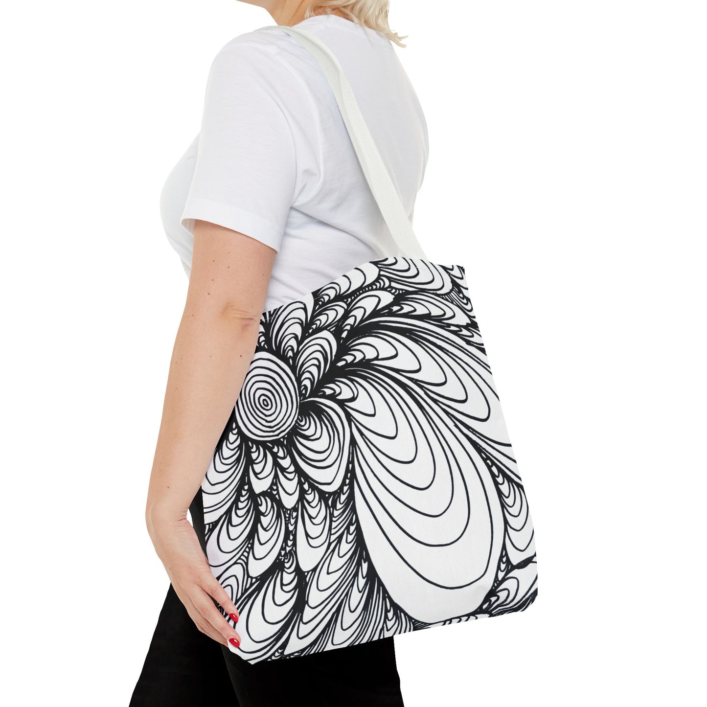 Unisex Original Doodle Art All Over Print Tote Bag - Apricots Noir