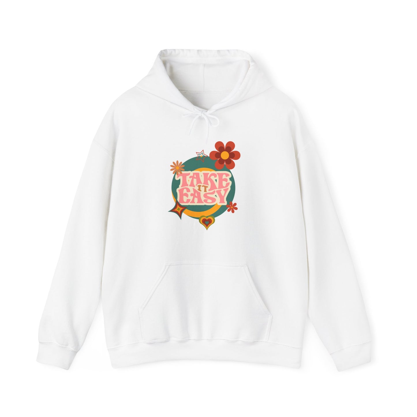 Unisex Heavy Blend™ Retro Vibes Take It Easy Hooded Sweatshirt