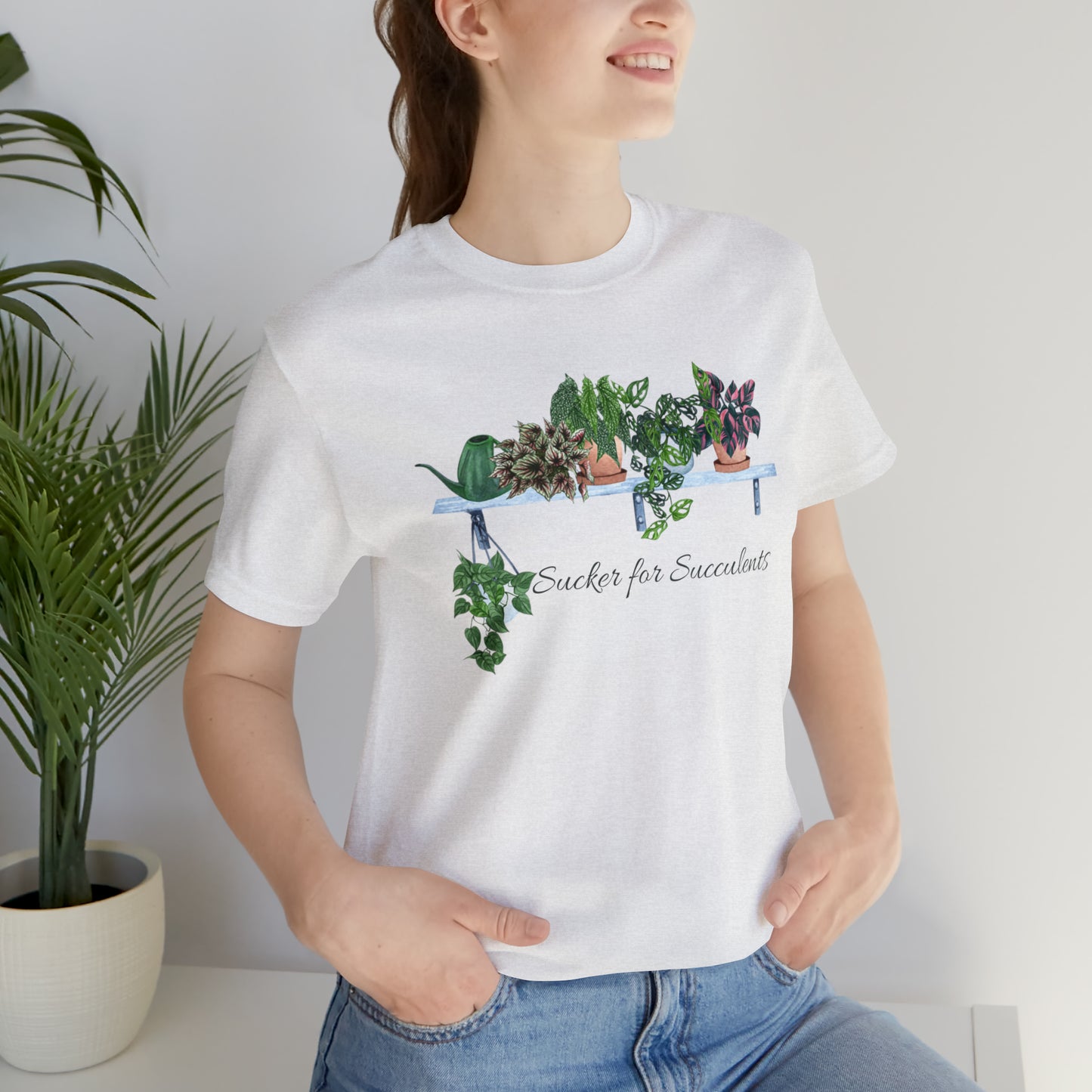 Unisex Gardening Themed T-Shirt Sucker for Succulents