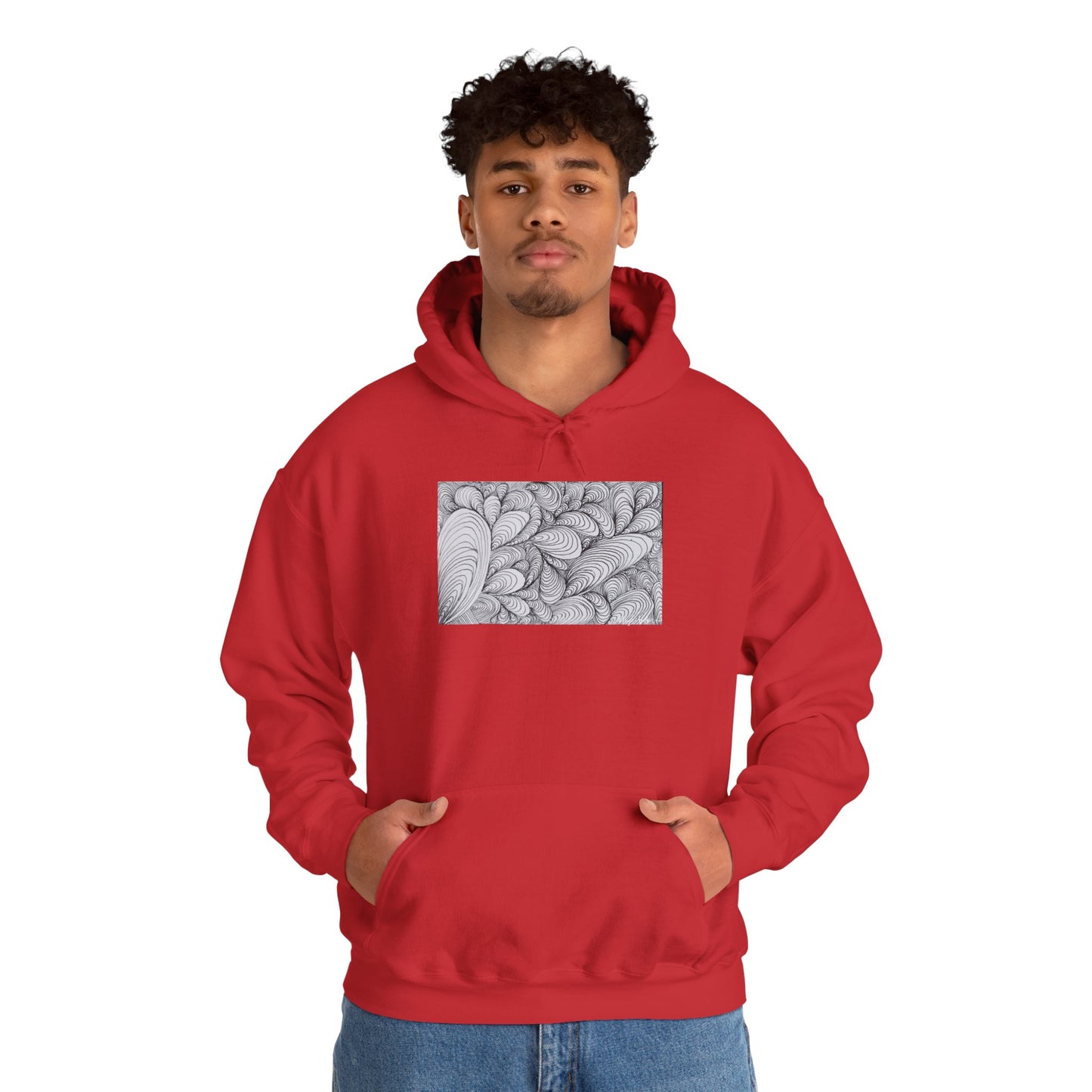 Unisex Heavy Blend™ Original Rough Artwork Midsize Print Hooded Sweatshirt