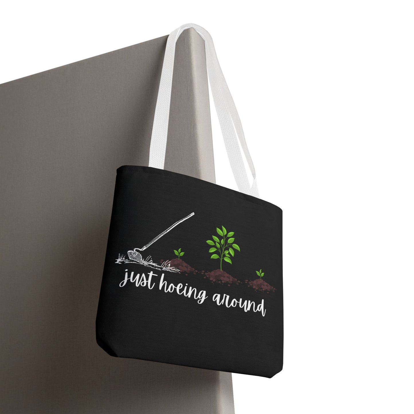 Unisex Just Hoeing Around Gardening Themed All Over Print Tote Bag