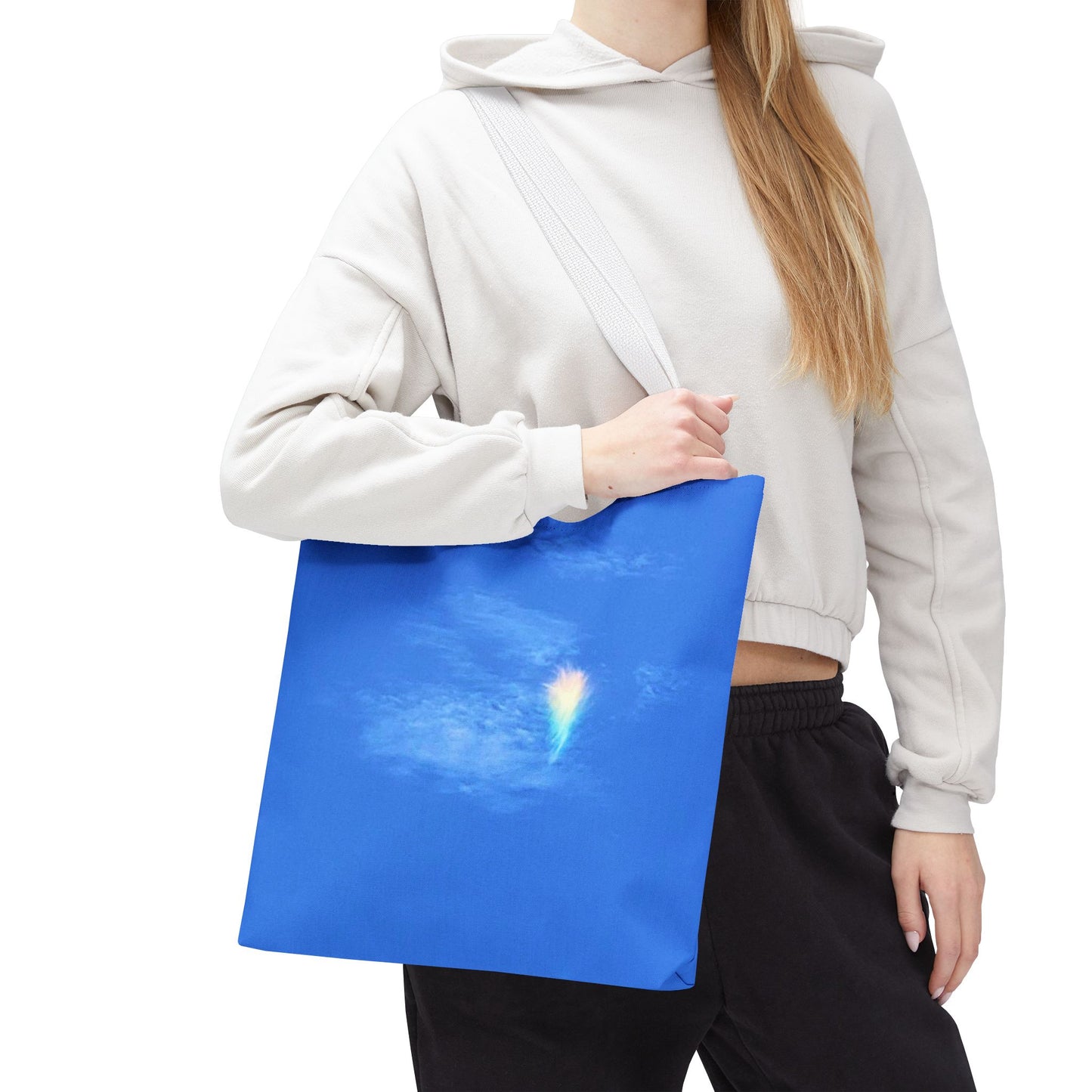 Unisex Fire Rainbow Sky Blue All Over Print Tote Bag