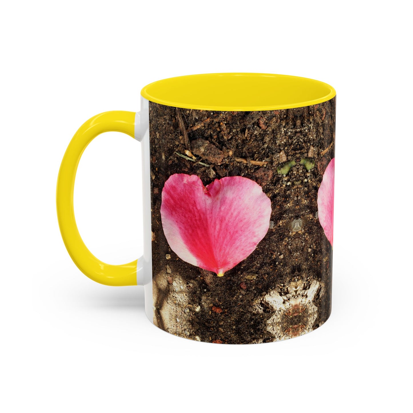 11oz/15oz Garden Themed Double Delight Heart Shaped Rose Petal Coffee Mug