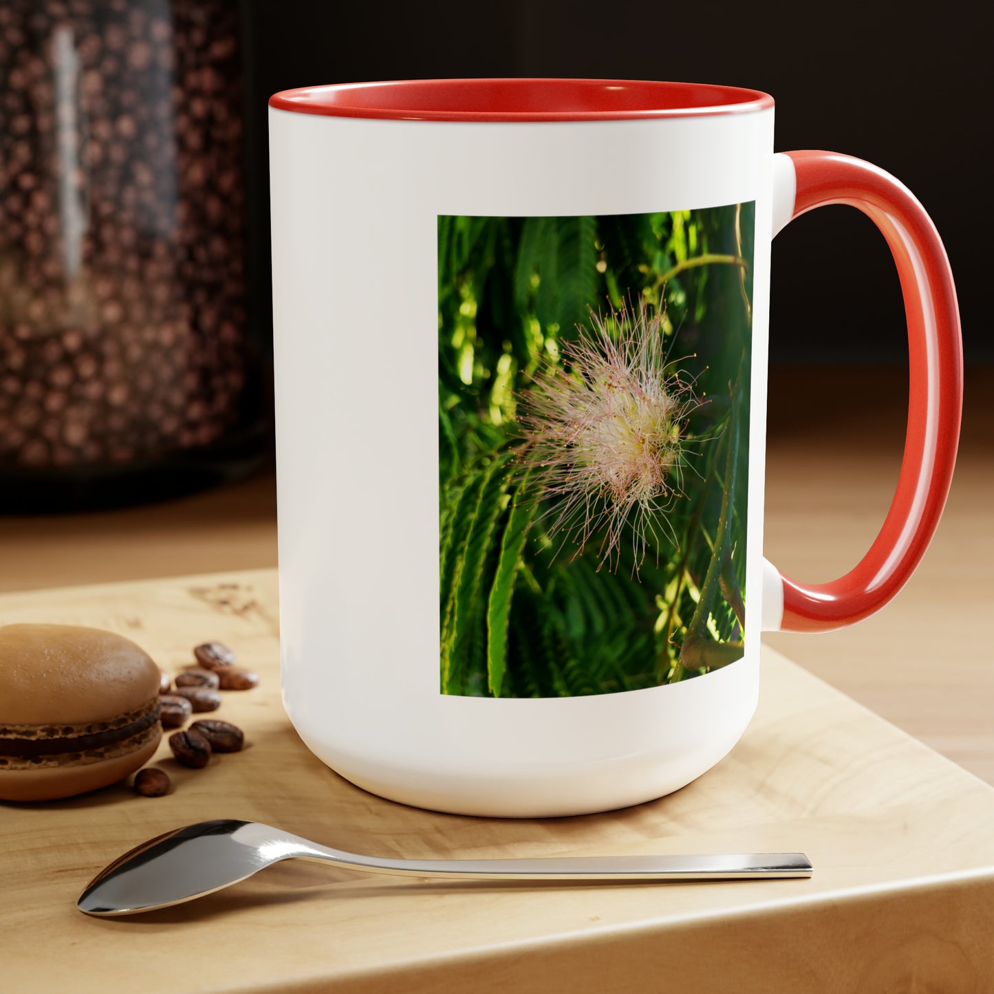 15oz. Garden Themed Coffee Mug, Coffee Club Mug with Silk Blossom