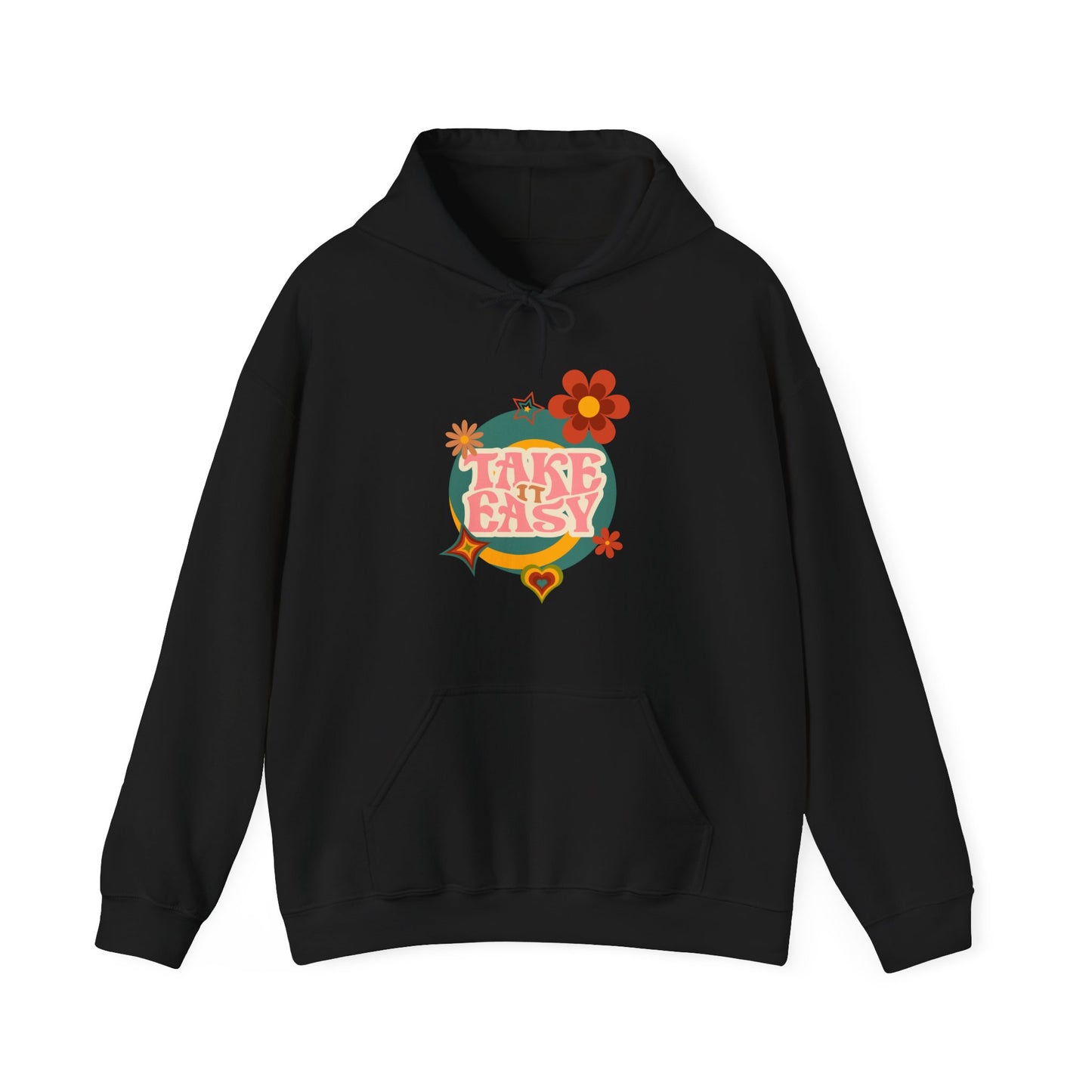 Unisex Heavy Blend™ Retro Vibes Take It Easy Hooded Sweatshirt
