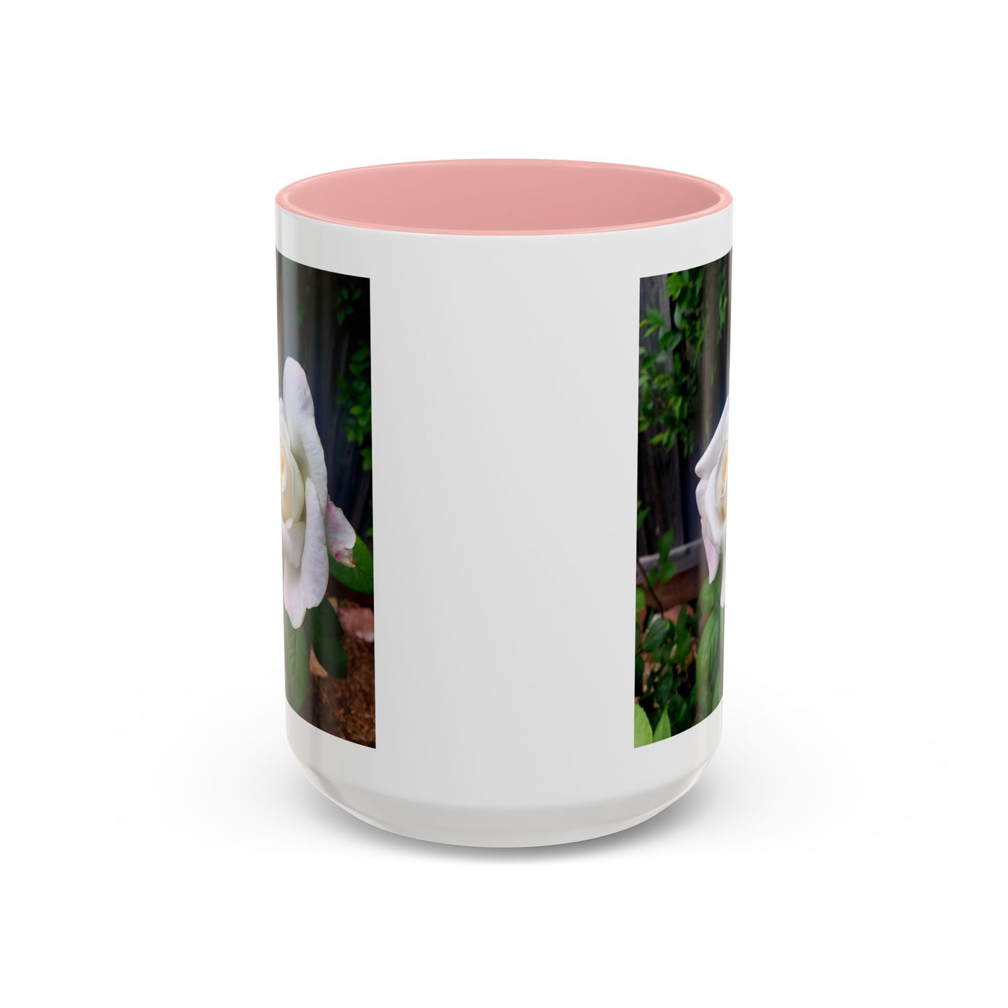 11oz/15oz Garden Themed White Sugar Moon Hybrid Tea Roses Coffee Mug