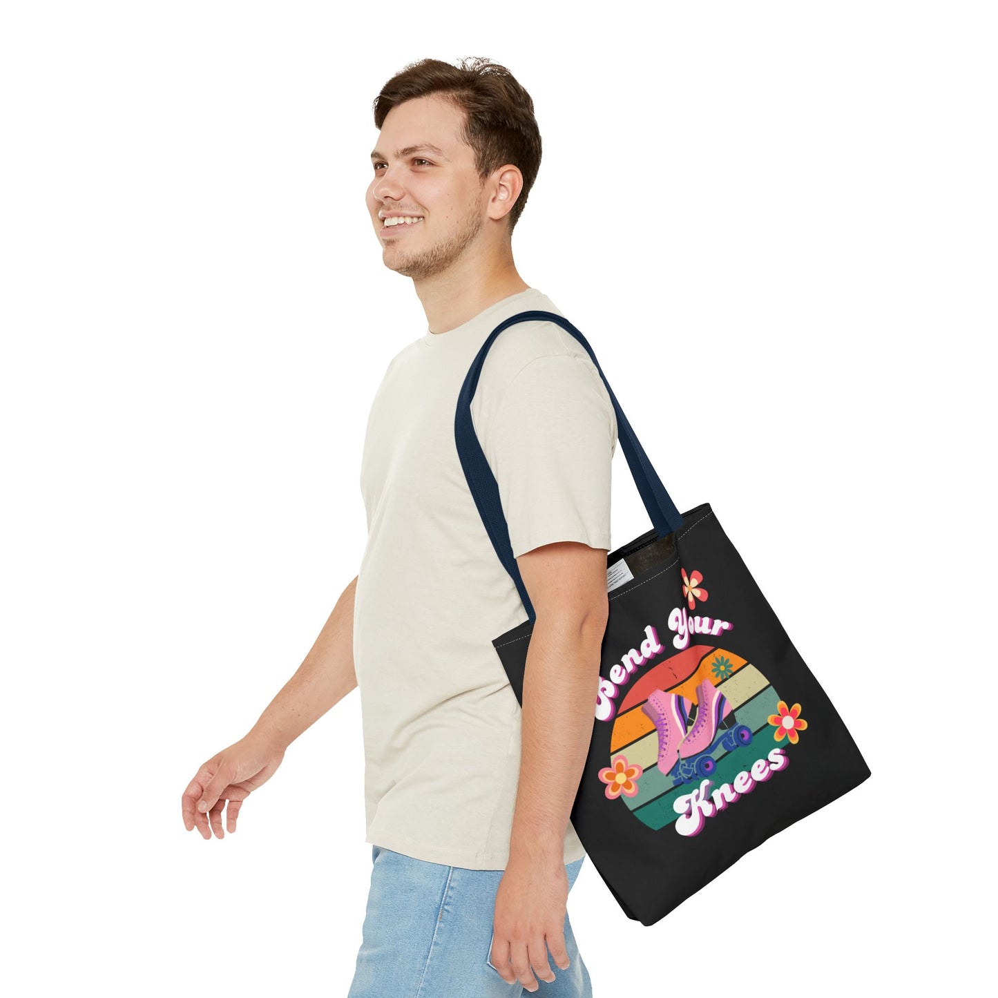 Unisex Retro Vibes Bend Your Knees Skate Day Tote Bag