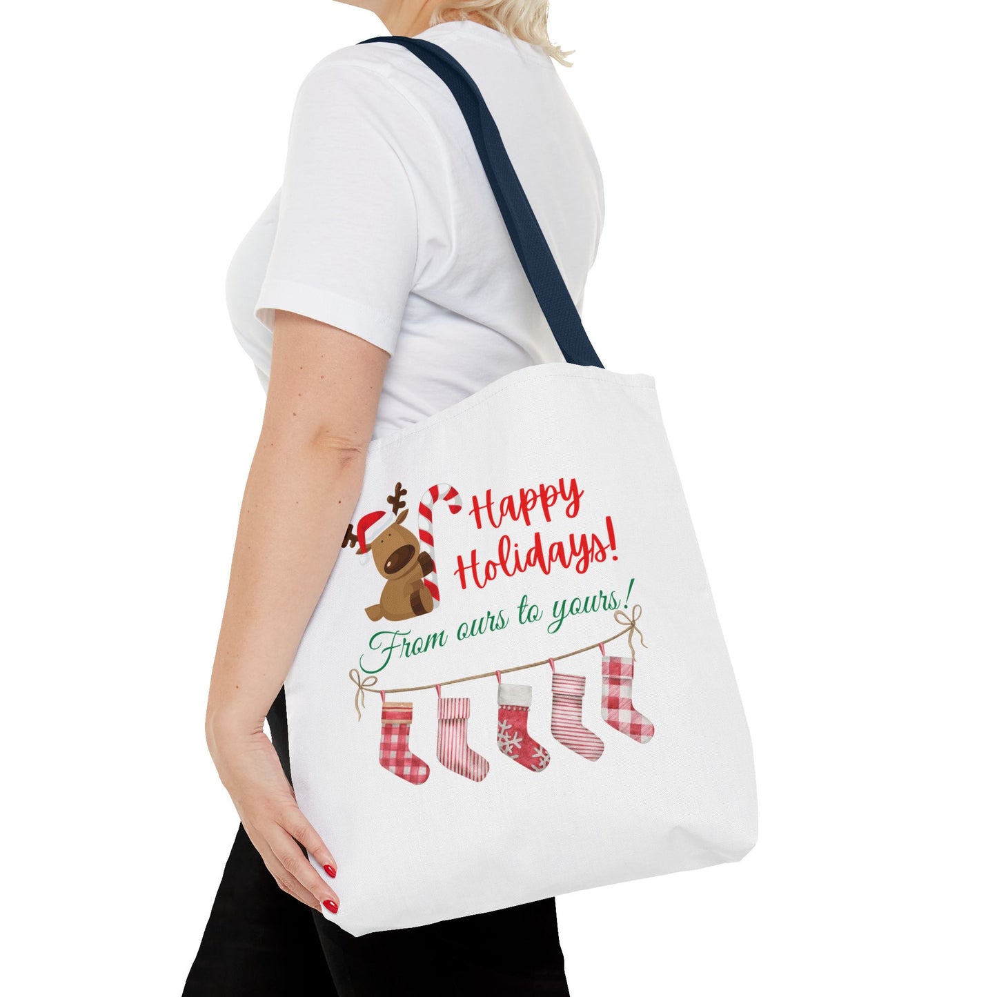 Unisex Happy Holidays From Ours To Yours Christmas Stockings and Dog Tote Bag