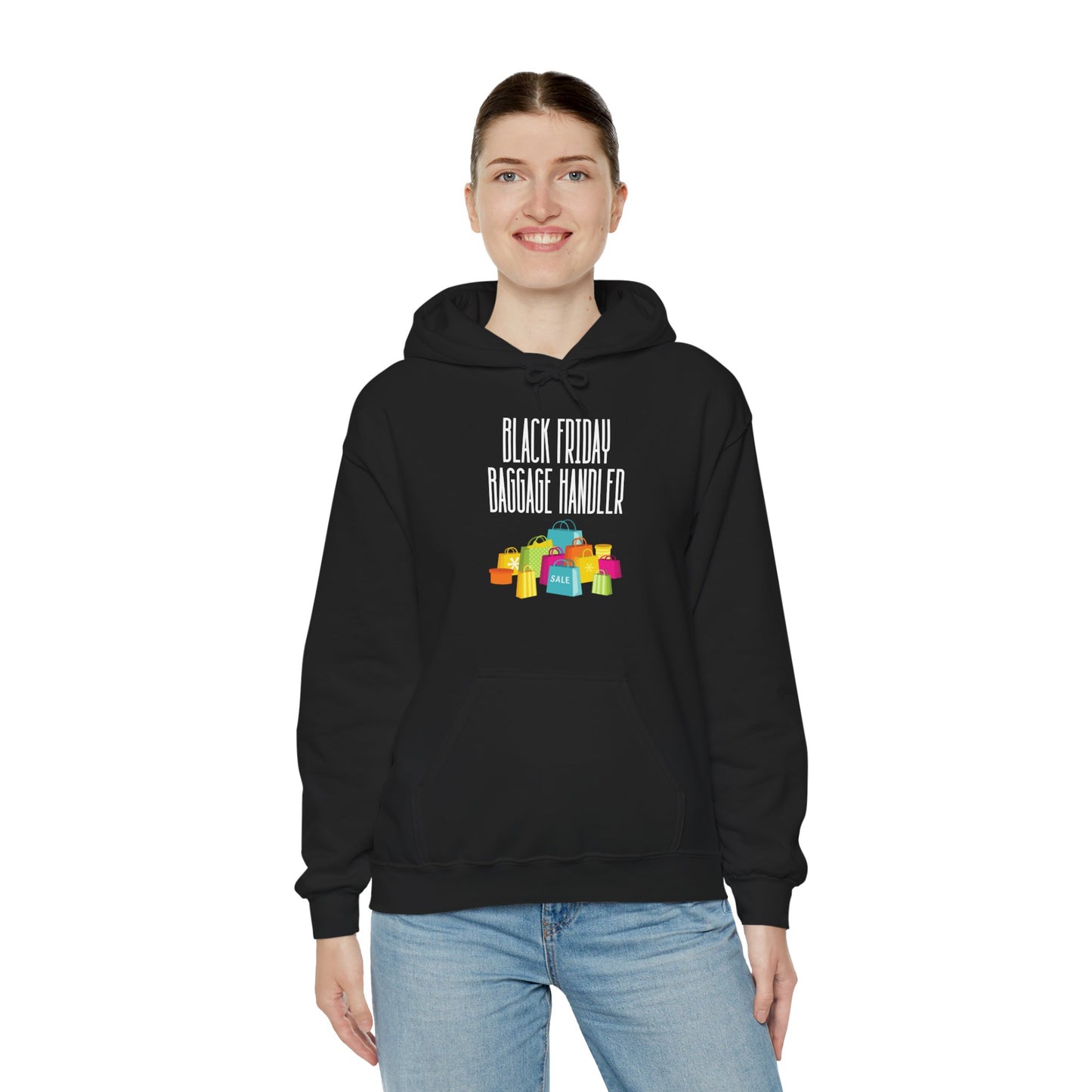 Unisex Heavy Blend™ Black Friday Christmas Sales Baggage Handler Shopping Sales Hooded Sweatshirt