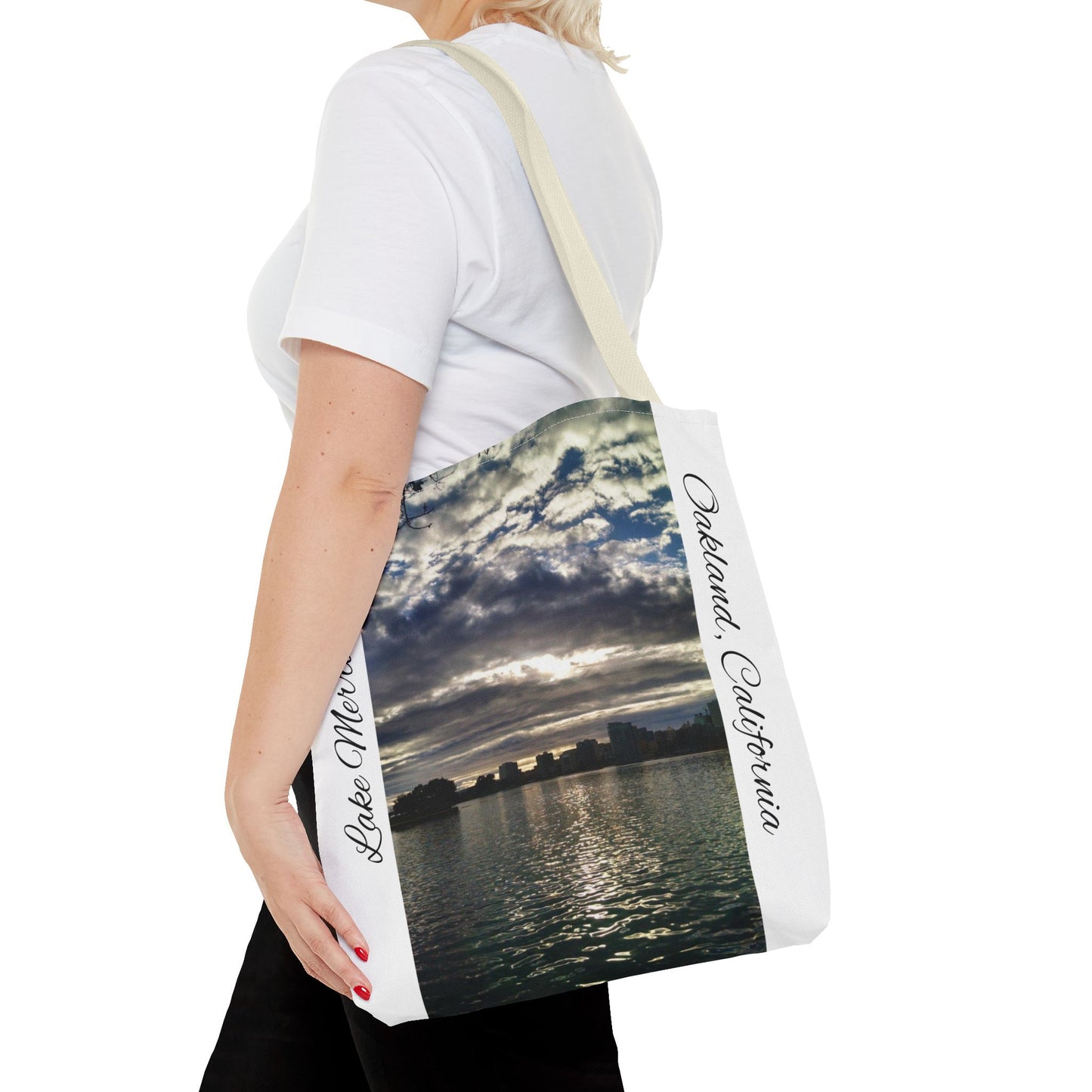 Unisex Travel Tote Lake Merritt Scenic View Oakland California Bay Area Keepsake Reusable Grocery Tote Yoga Bag Traveler Gift Scenic View