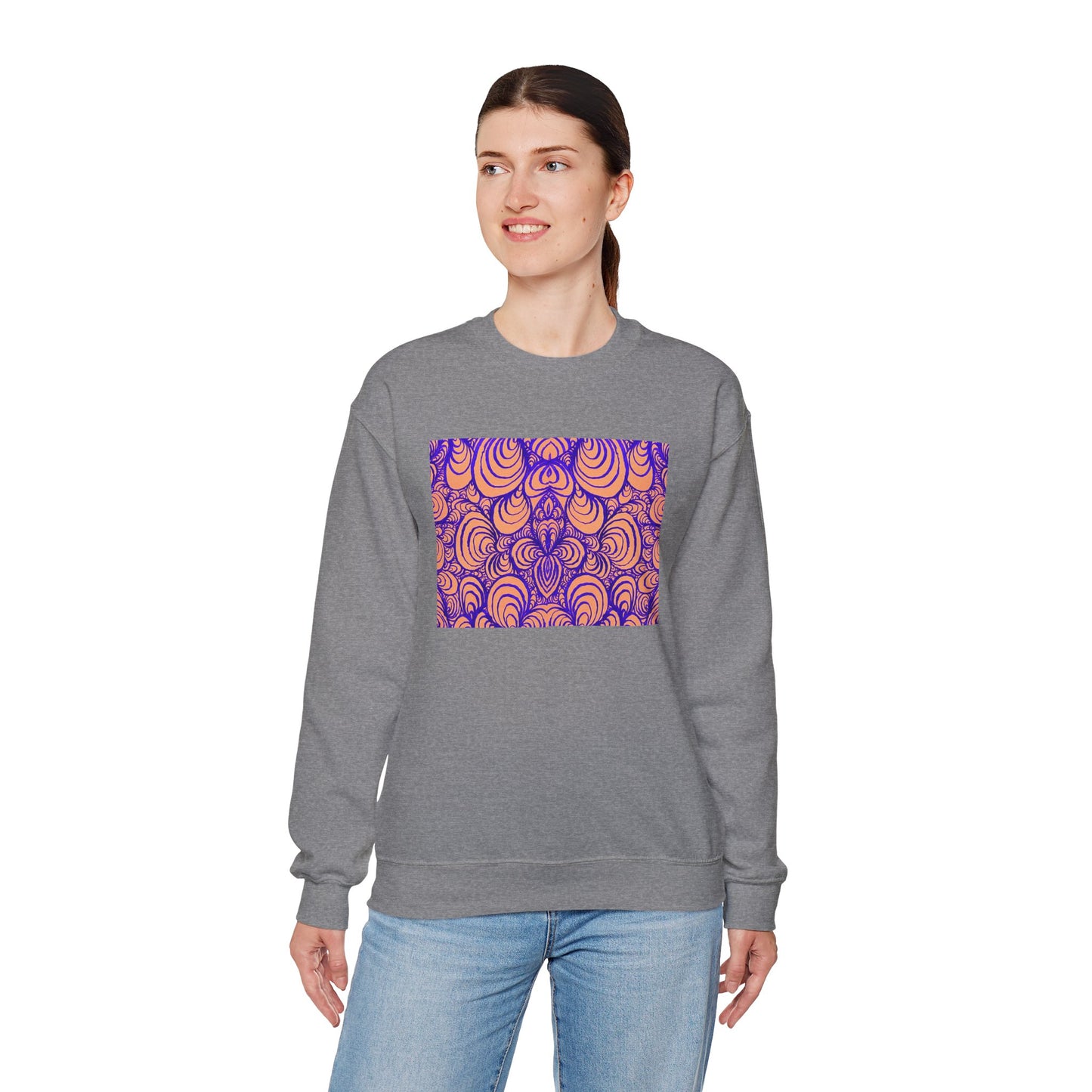 Unisex Original Line Art Sweatshirt - Puzzle Panels 1 Color Pop Run