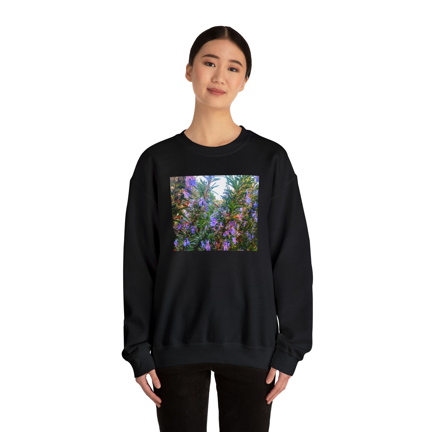 Unisex Heavy Blend™ Crewneck Rosemary Bee Pollinator Sweatshirt