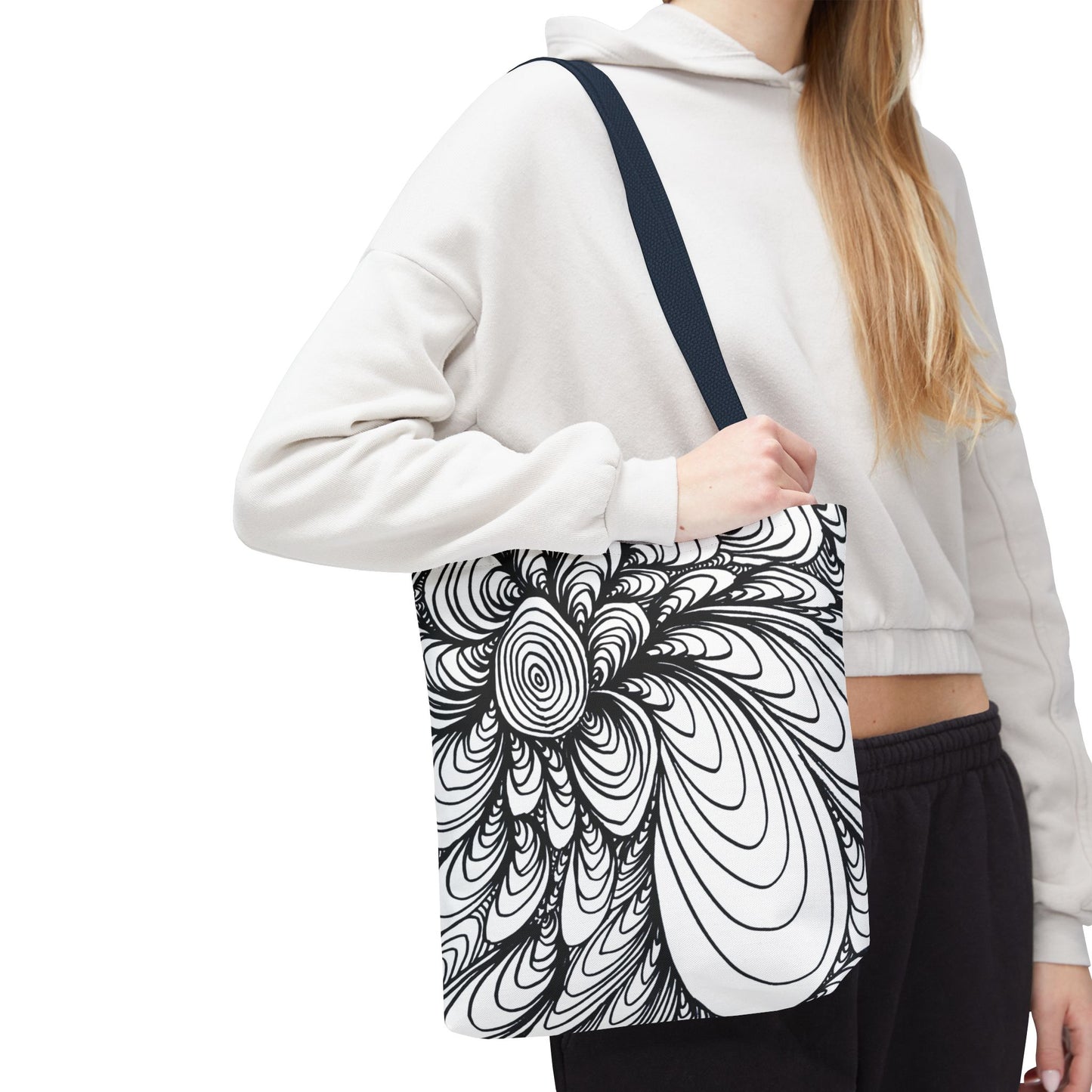 Unisex Original Doodle Art All Over Print Tote Bag - Apricots Noir