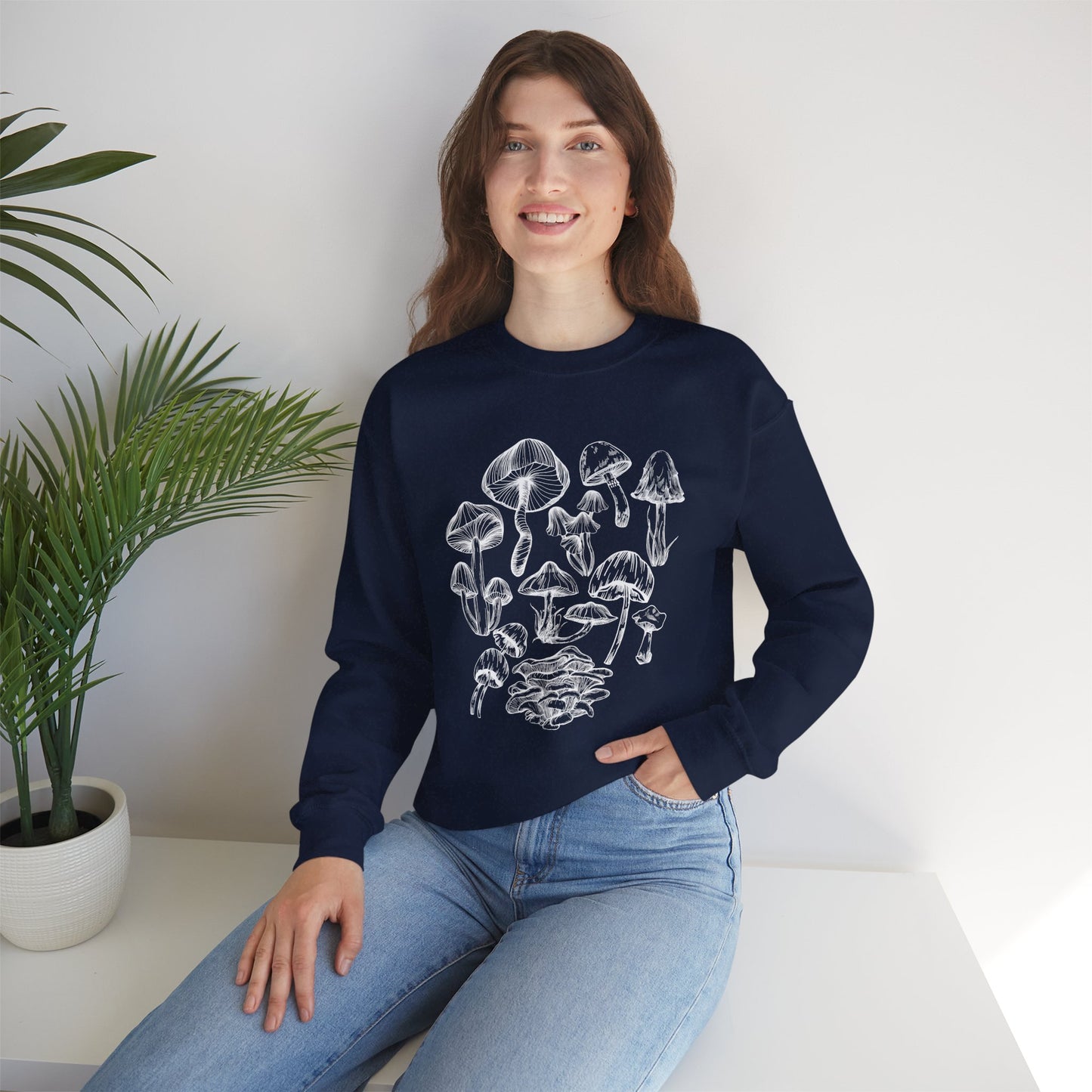 Unisex Mushroom Lover Fungi Print Toadstool Sweatshirt