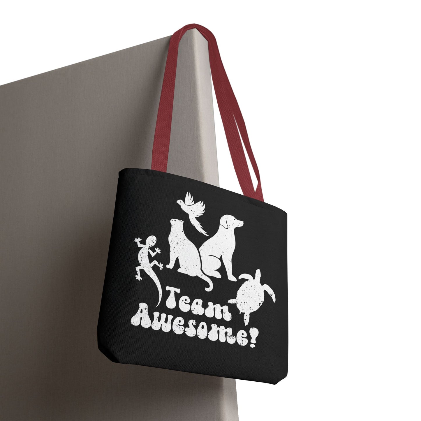 Unisex Animal Lover Lizard Cat Bird Dog Turtle Team Awesome Tote Bag