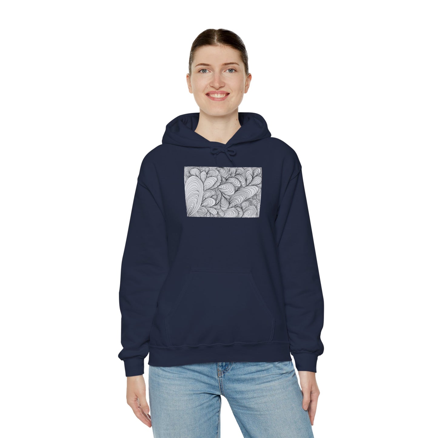 Unisex Heavy Blend™ Original Rough Artwork Midsize Print Hooded Sweatshirt