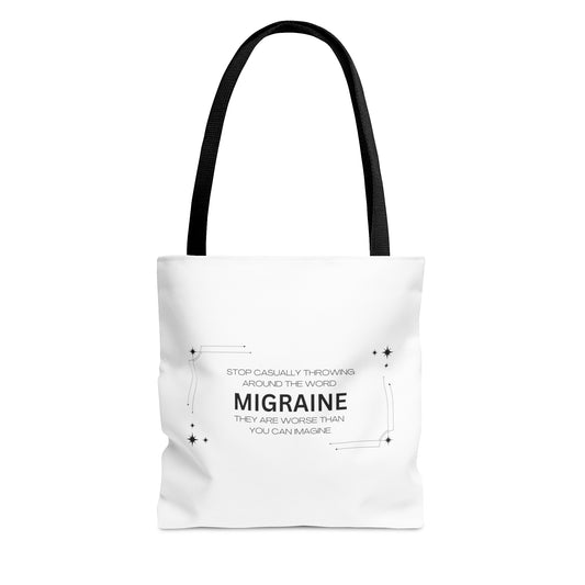 Unisex Migraine Day Invisible Illness Warrior Tote Bag