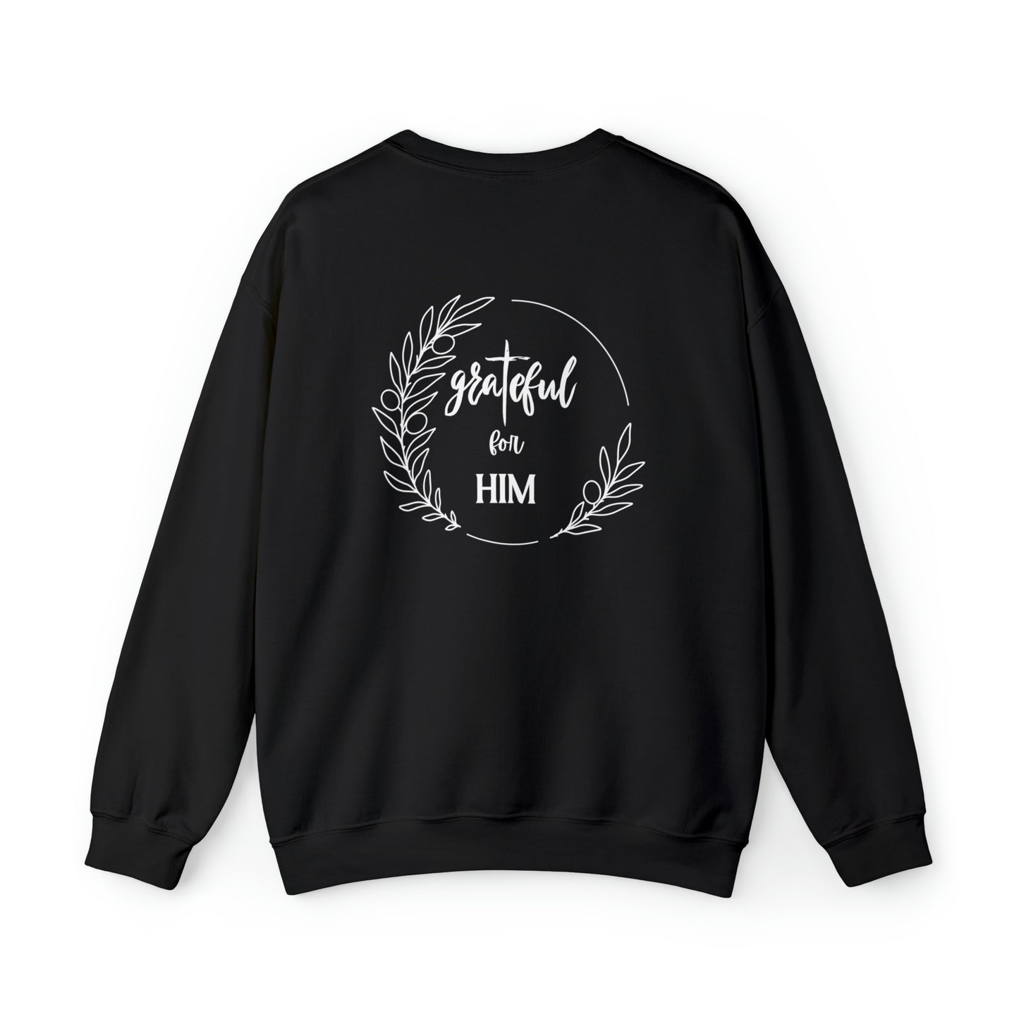 Unisex GraTeful for HIM Sweatshirt with Breast Pocket and Back Design