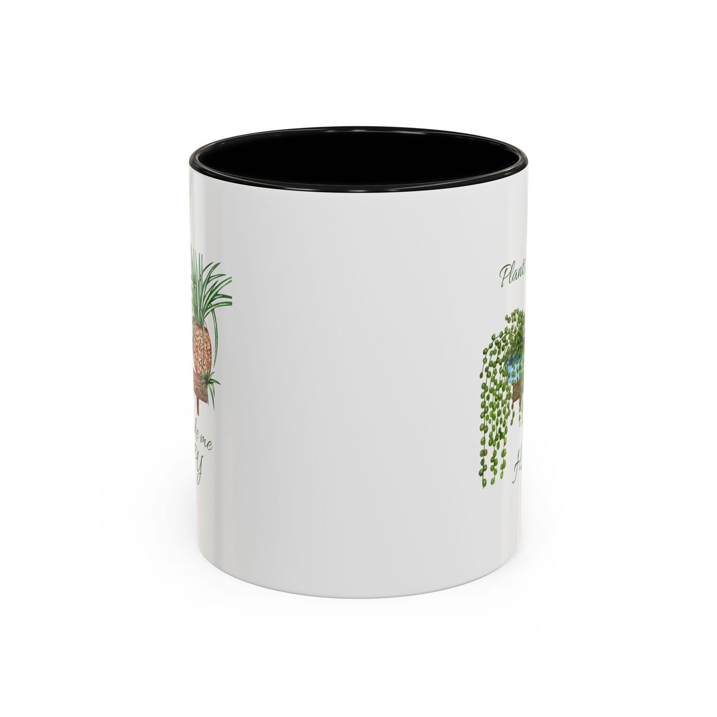 11oz Garden Themed Plants Make Me Happy Two Tone Coffee Mug