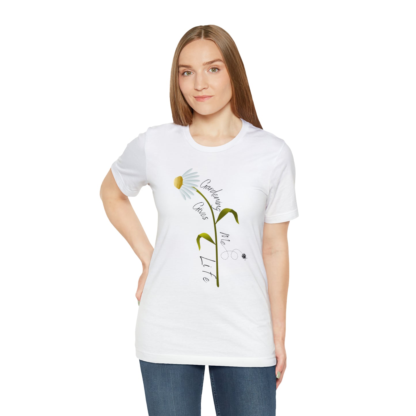 Unisex Gardening Shirt, Daisy and Ladybug Gardening Gives Me Life