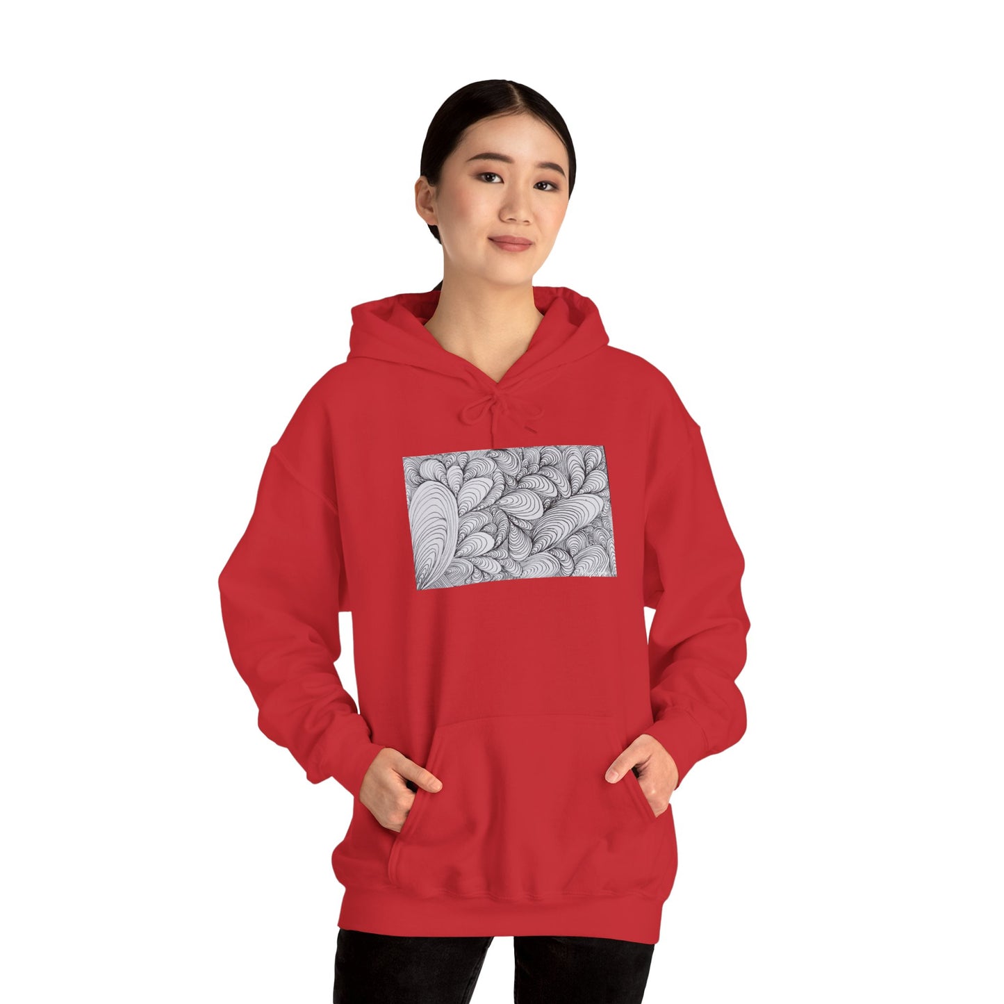 Unisex Heavy Blend™ Original Rough Artwork Midsize Print Hooded Sweatshirt