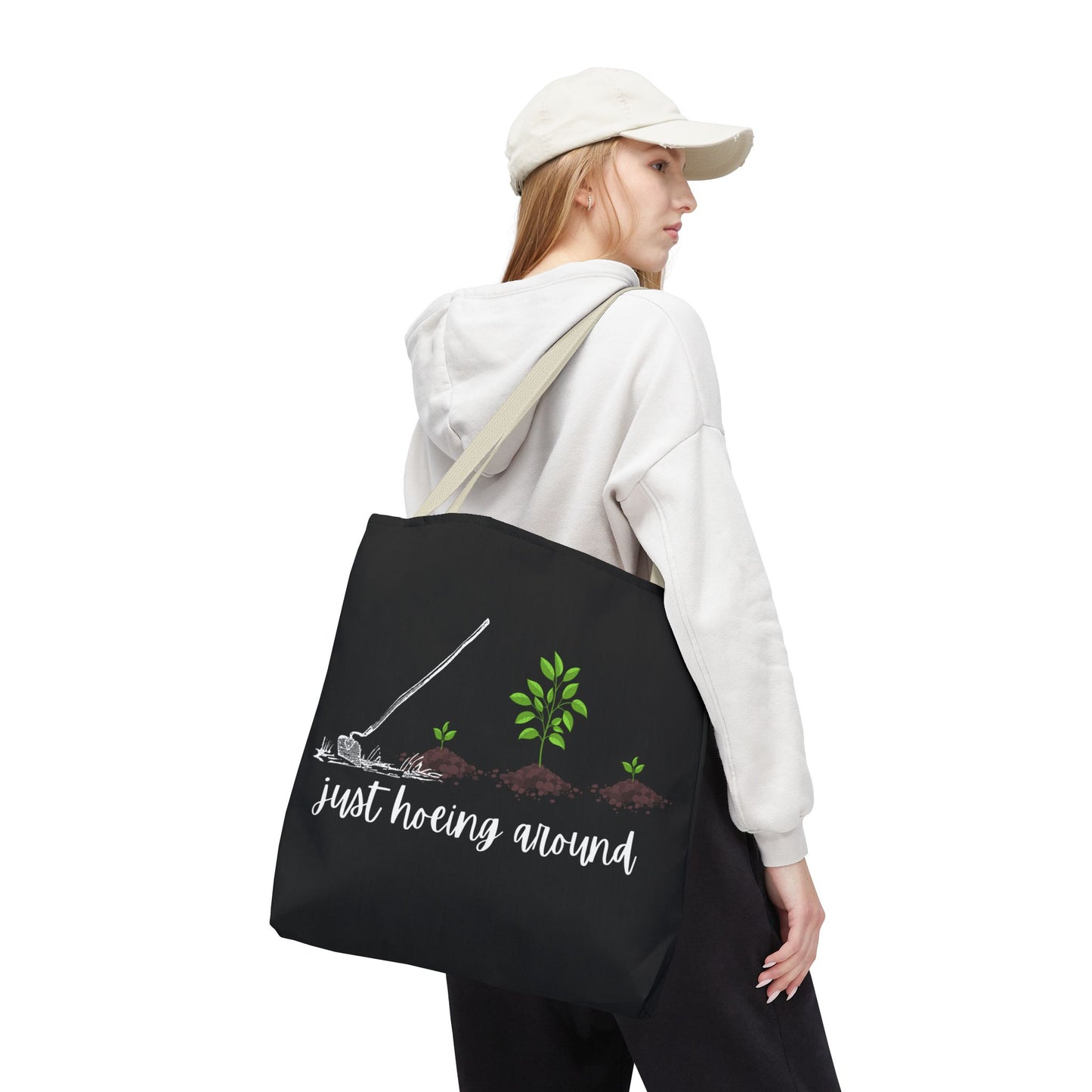 Unisex Just Hoeing Around Gardening Themed All Over Print Tote Bag