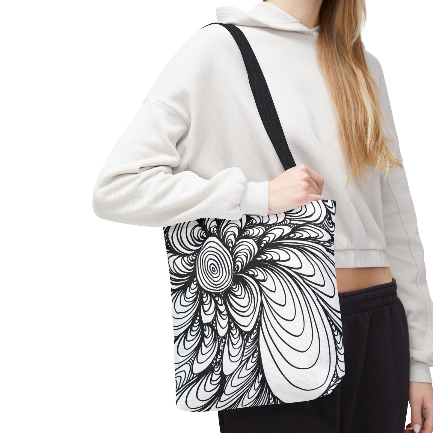 Unisex Original Doodle Art All Over Print Tote Bag - Apricots Noir