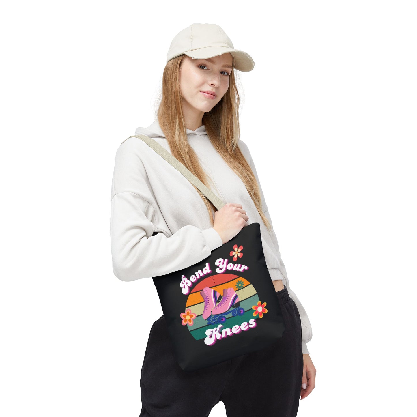 Unisex Retro Vibes Bend Your Knees Skate Day Tote Bag