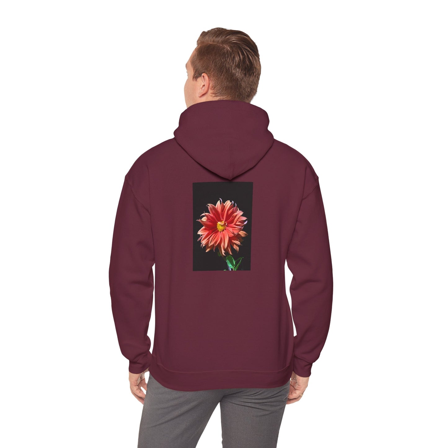 Unisex Heavy Blend™  Dahlia Flower Hooded Sweatshirt