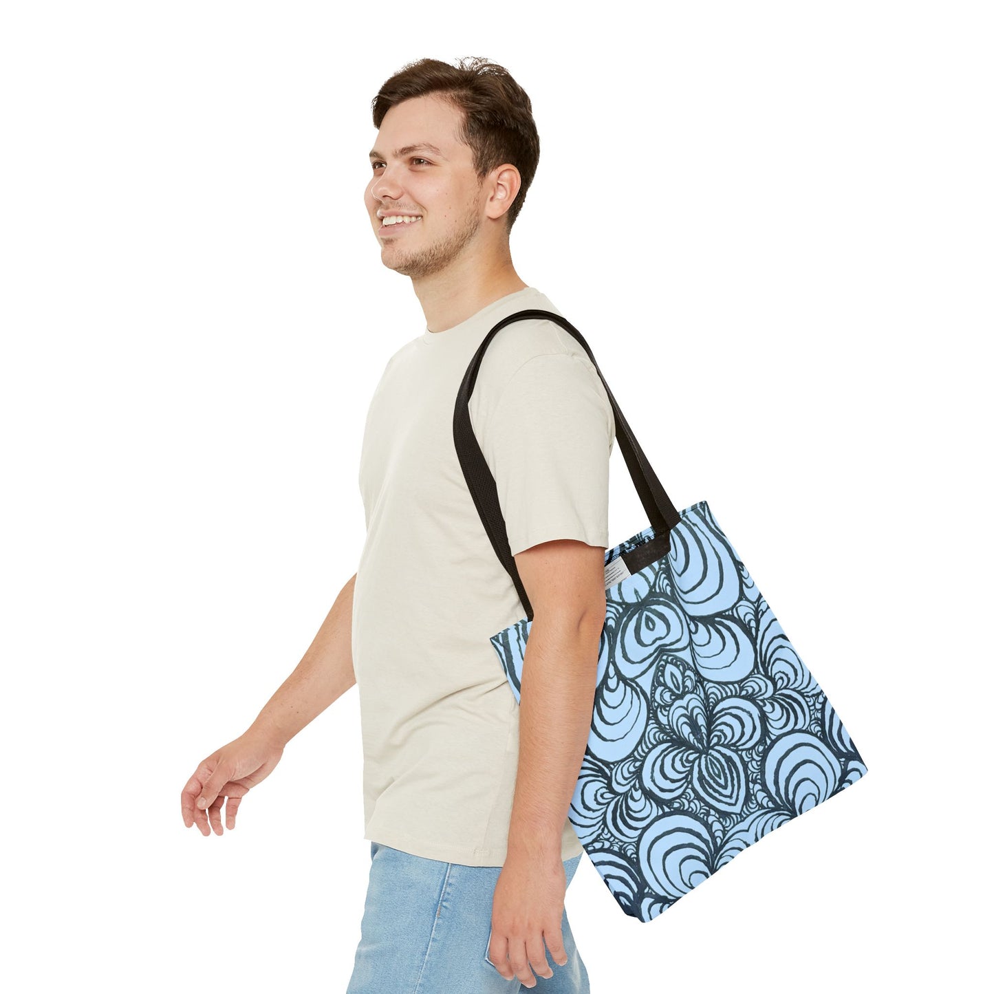 Unisex Original Line Art - All Over Print Tote Bag - Puzzle Panels 1 Color Pop Polar