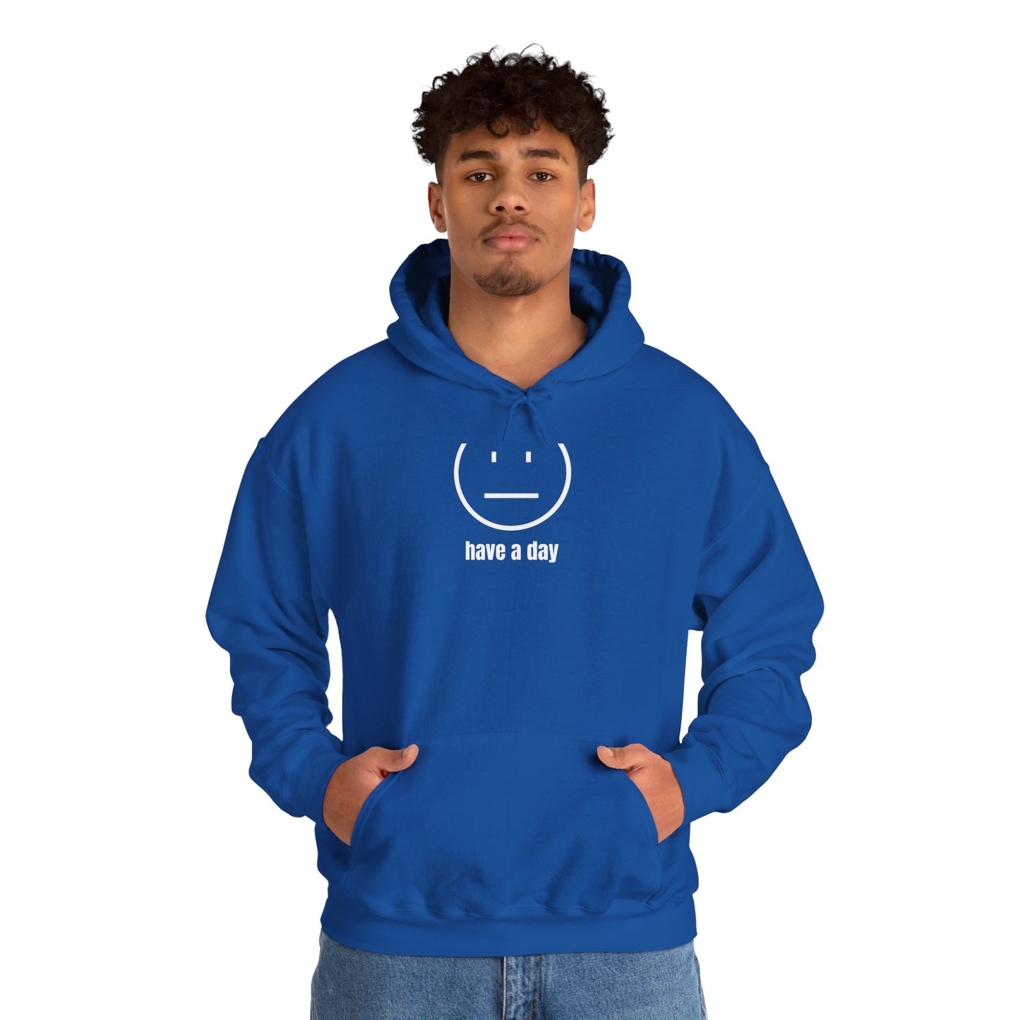 Unisex Heavy Blend™ Straight Face Have A Day Hooded Sweatshirt