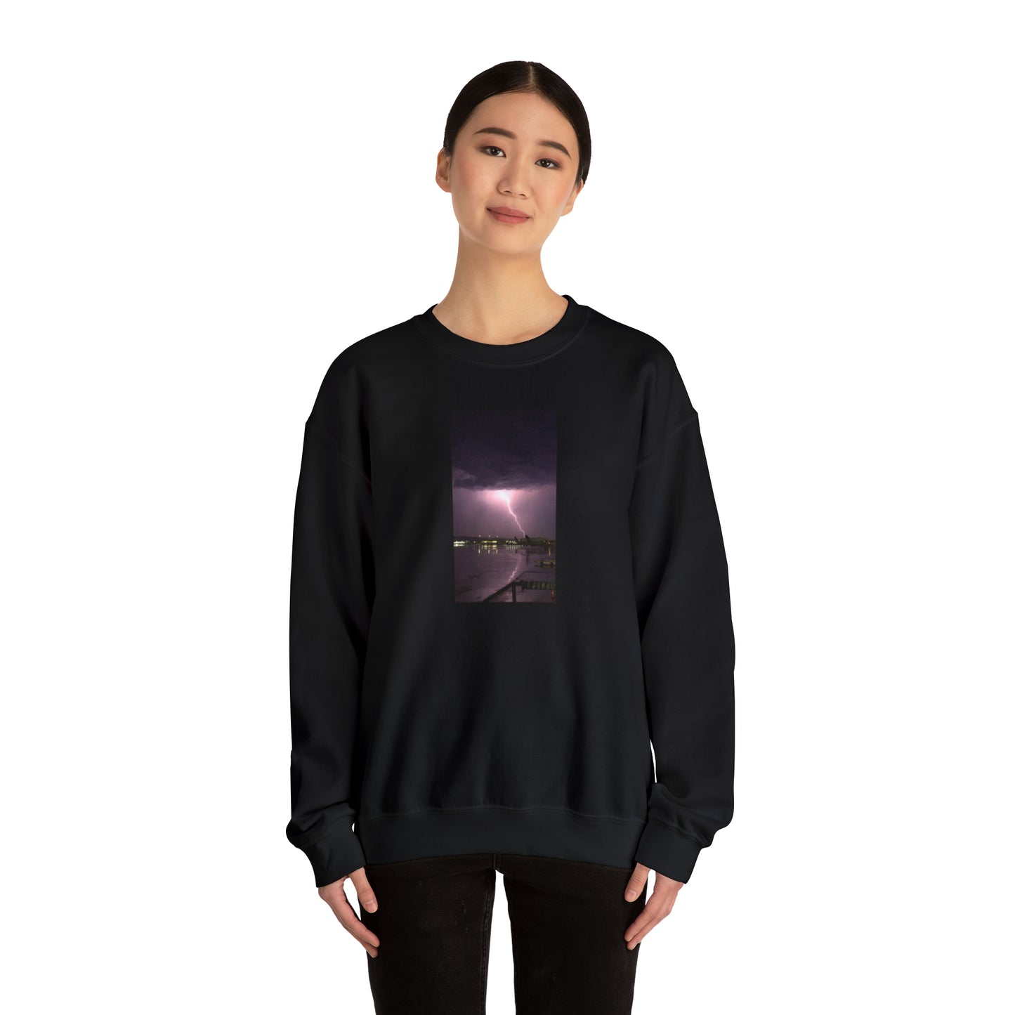 Unisex Lightning Bolt Printed Sweatshirt Caught Out in The Rain