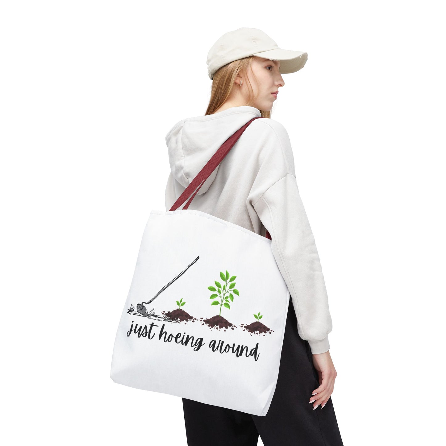 Unisex Just Hoeing Around Gardening Themed All Over Print Tote Bag