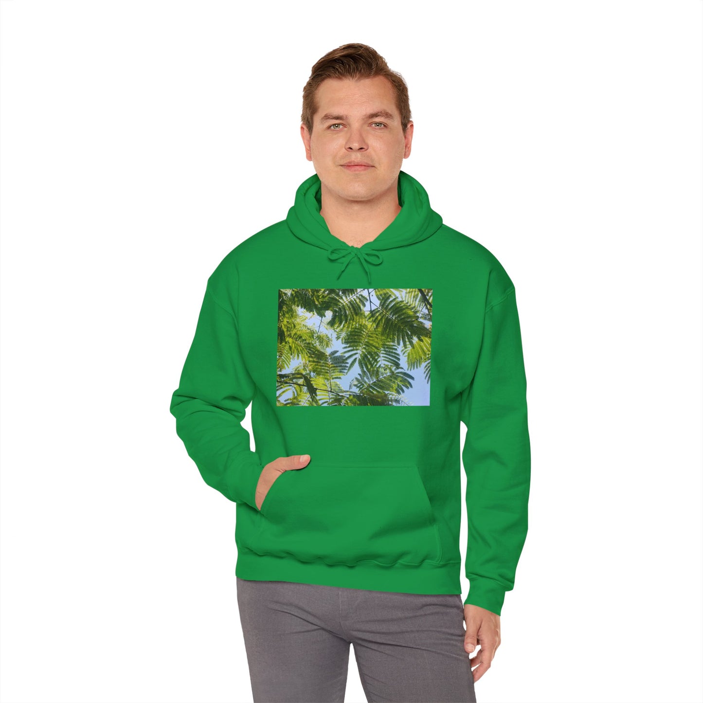 Unisex Heavy Blend™ Original Print Silk Canopy Crewneck Hooded Sweatshirt