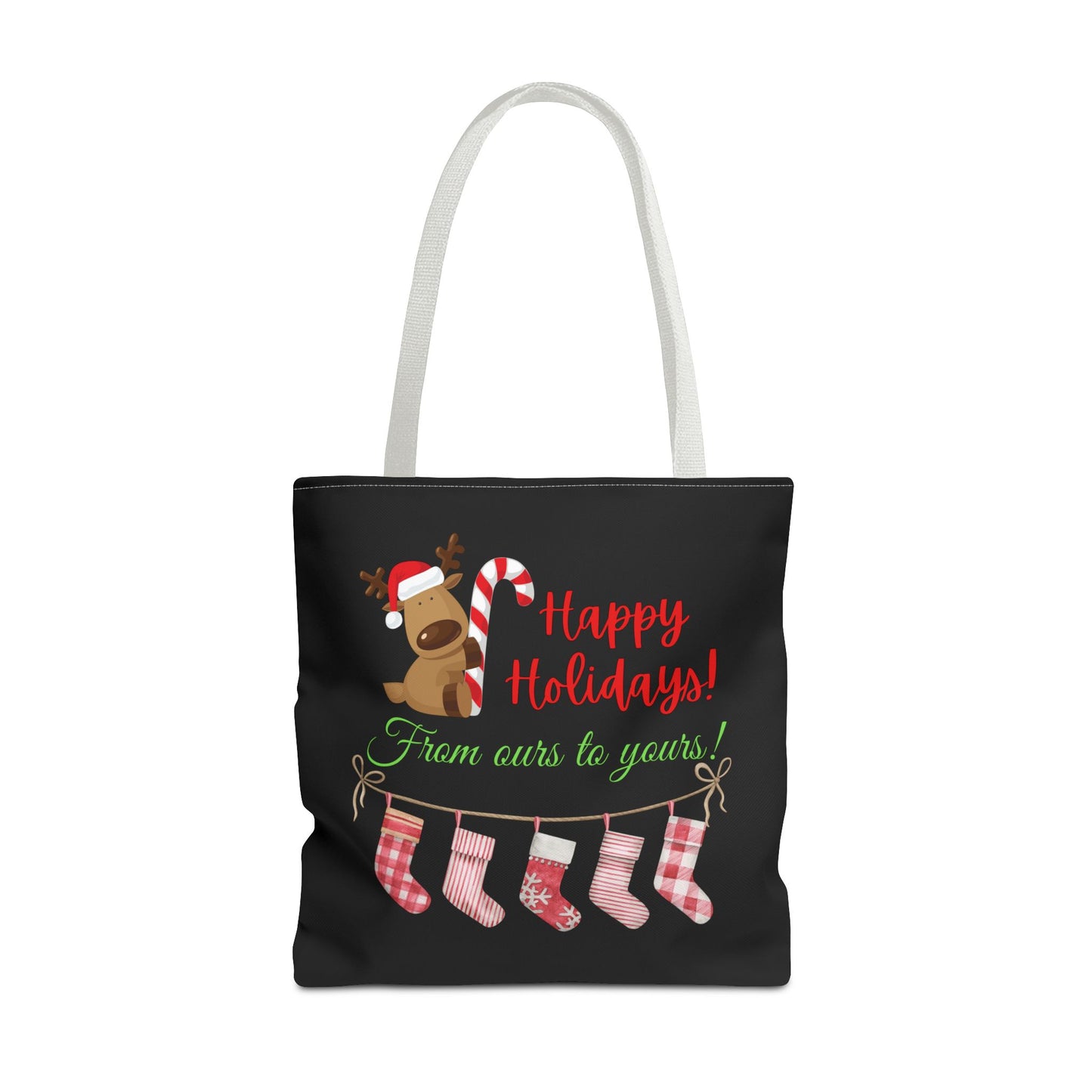 Unisex Happy Holidays From Ours To Yours Christmas Stockings and Dog Tote Bag