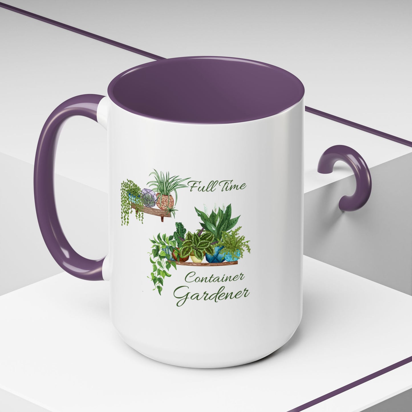 11oz/15oz Garden Themed Full Time Container Gardener Plant Parent Coffee Mug