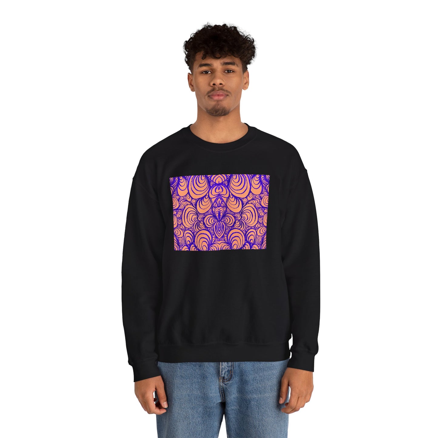 Unisex Original Line Art Sweatshirt - Puzzle Panels 1 Color Pop Run