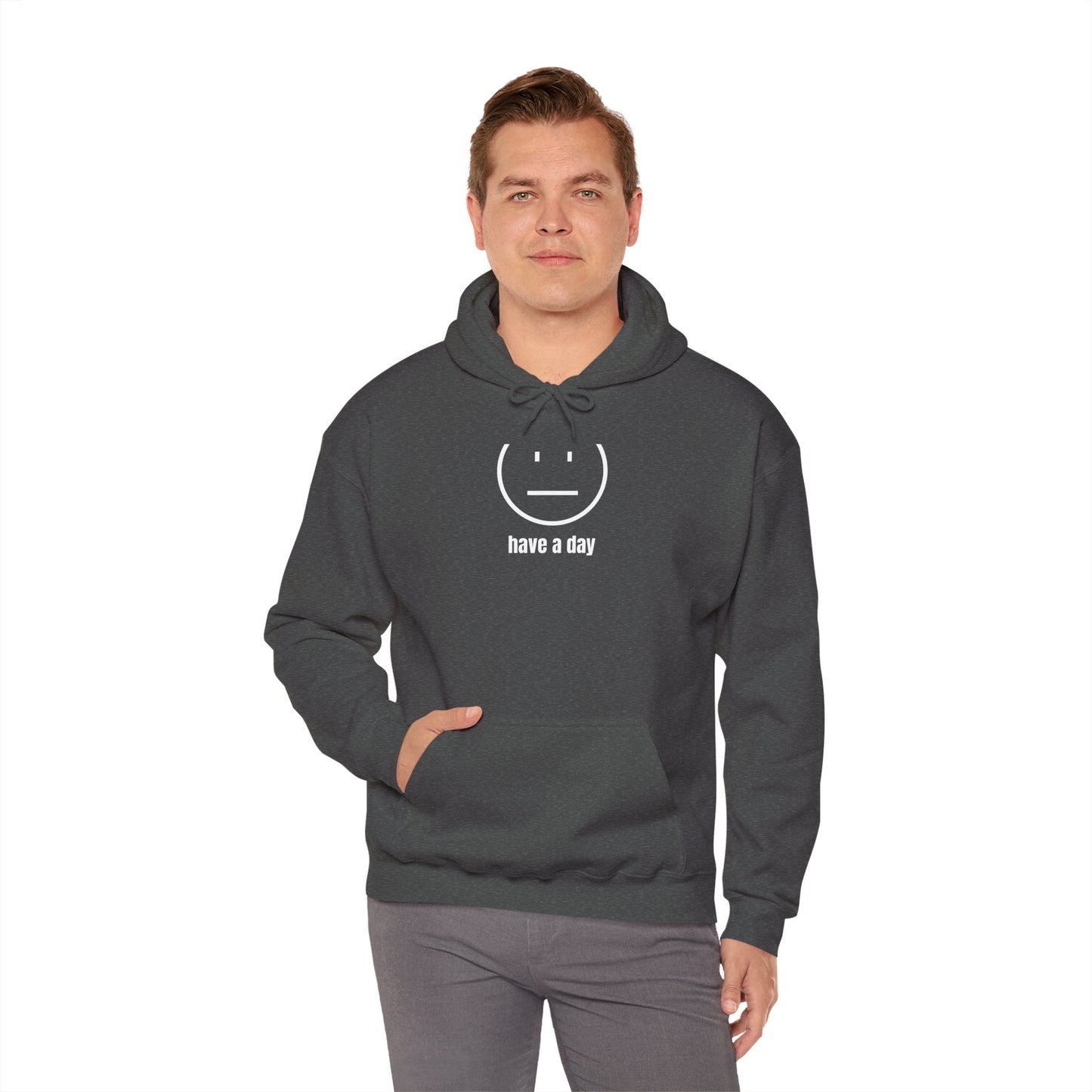 Unisex Heavy Blend™ Straight Face Have A Day Hooded Sweatshirt