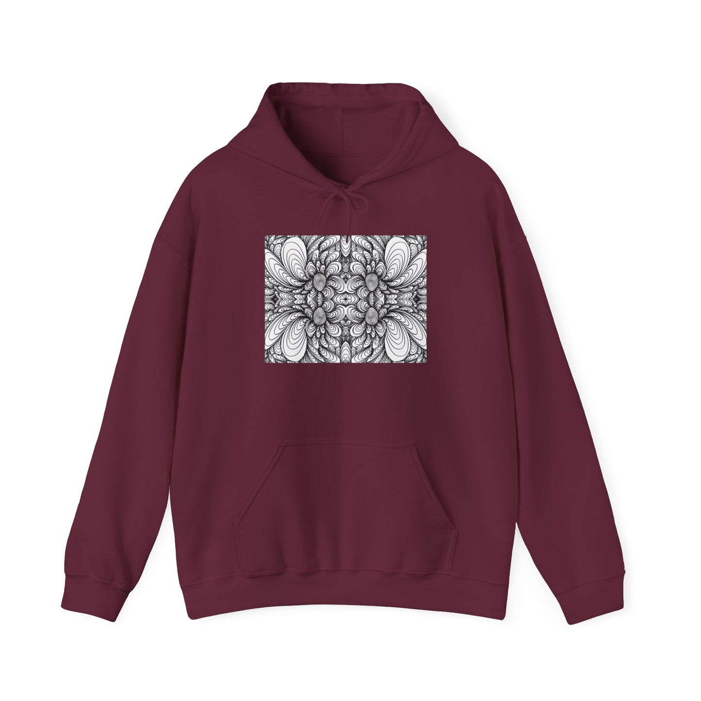 Unisex Heavy Blend™ Original Minimalist Healing Line Art Hooded Sweatshirt - Blooms