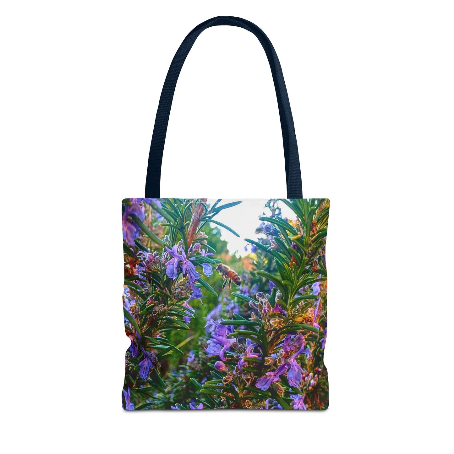 Garden Themed Bee Tote Bag Gardening Tote Gardening Bee Gift Idea Rosemary Gift For Gardener Rosemary and Bee Bag Rosemary Bee Pollinating