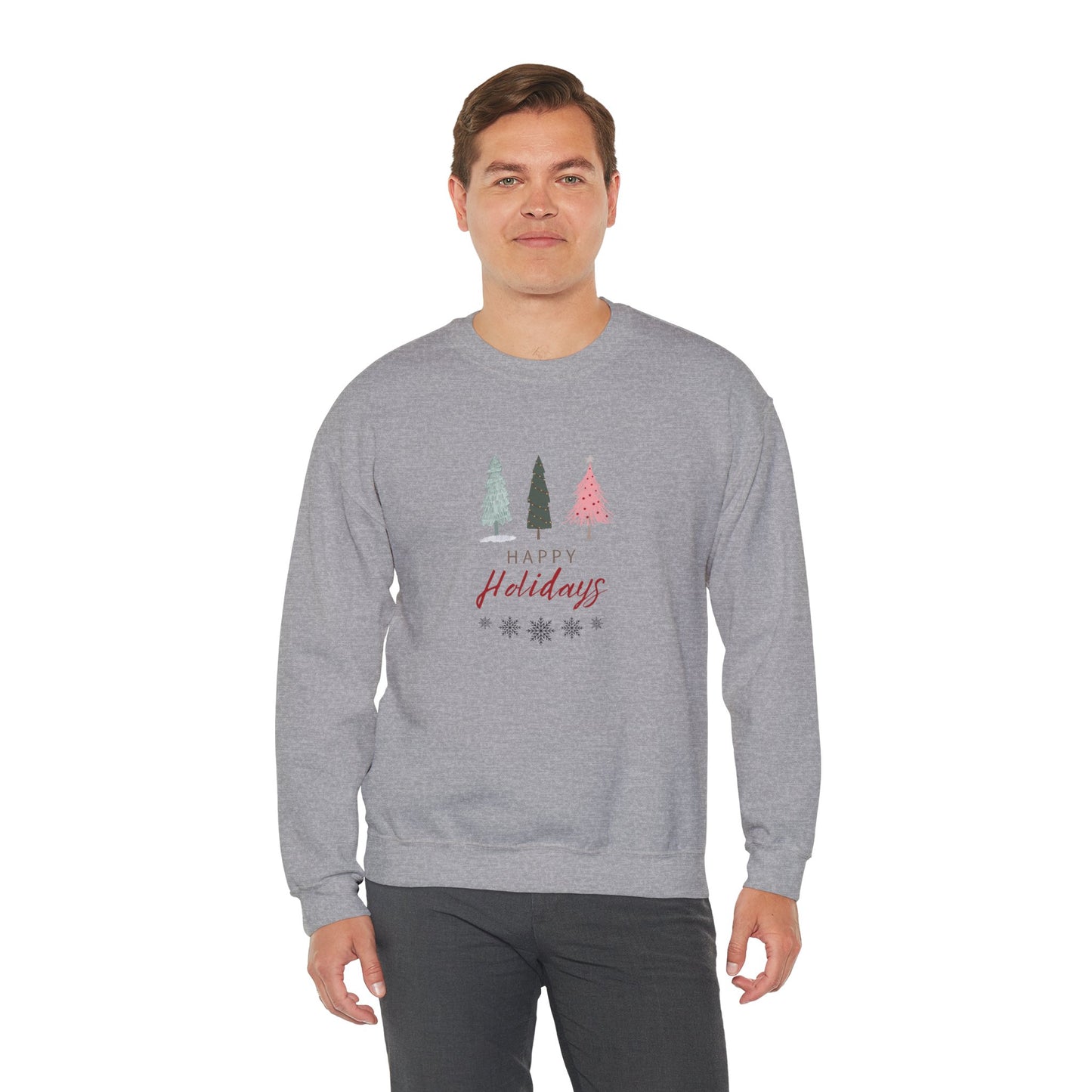 Unisex Heavy Blend Crewneck Happy Holidays Seasons Greetings Fall Sweatshirt