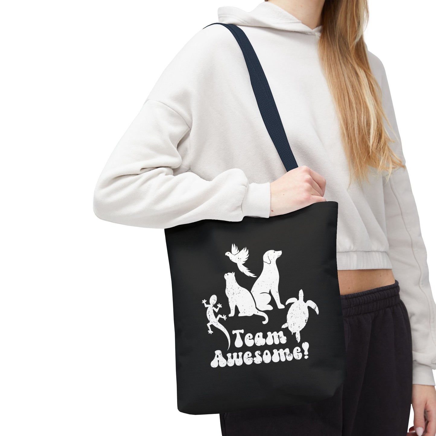 Unisex Animal Lover Lizard Cat Bird Dog Turtle Team Awesome Tote Bag