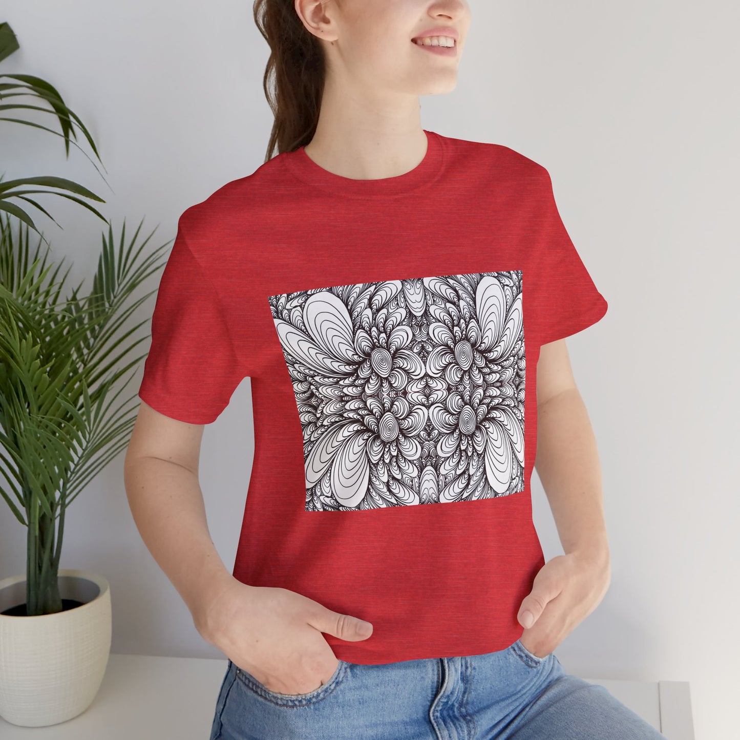 Unisex Original Line Art T-Shirt -Blooms