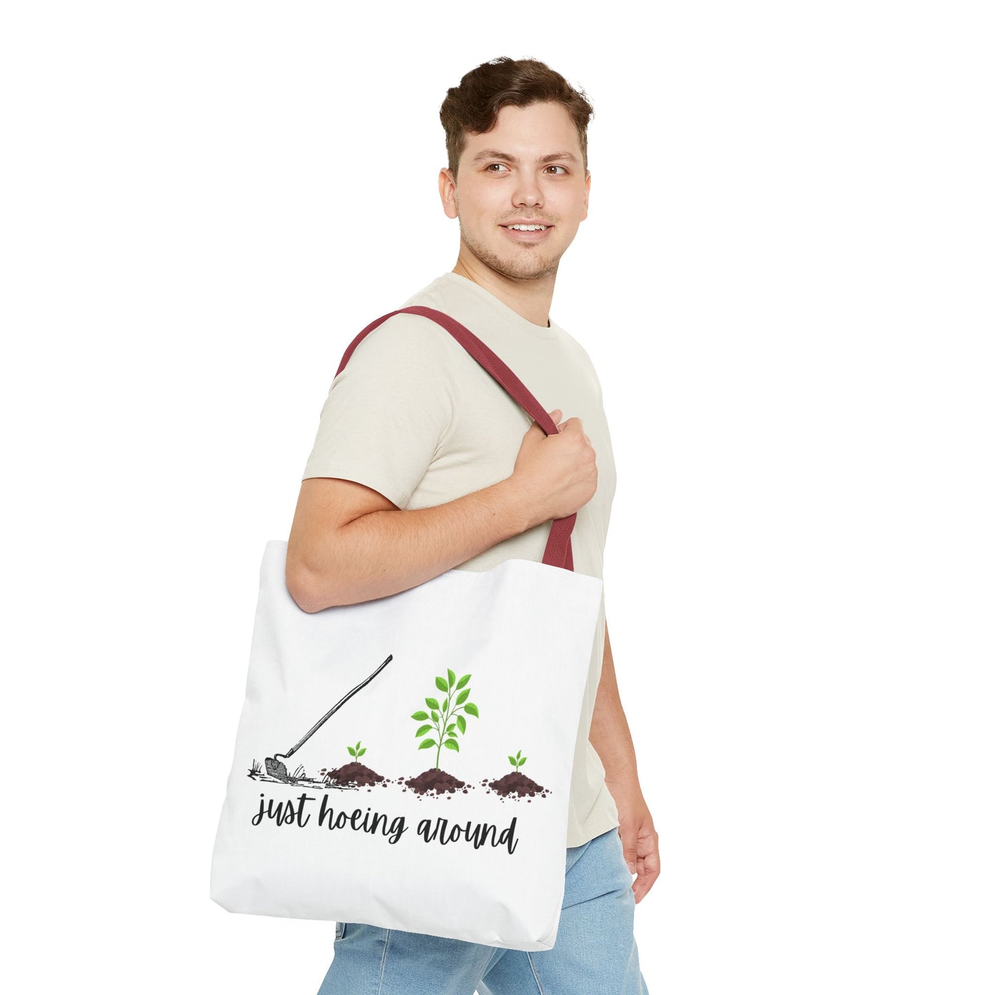 Unisex Just Hoeing Around Gardening Themed All Over Print Tote Bag